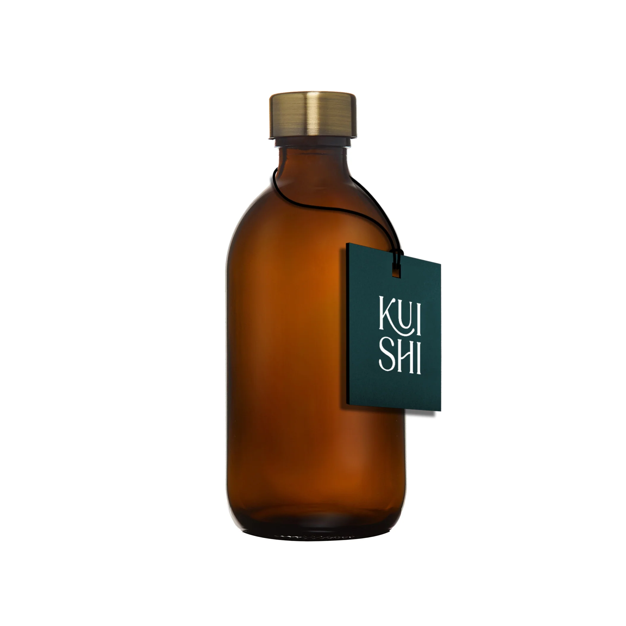 Amber Glass Bottle and Metal Cap - Image 3