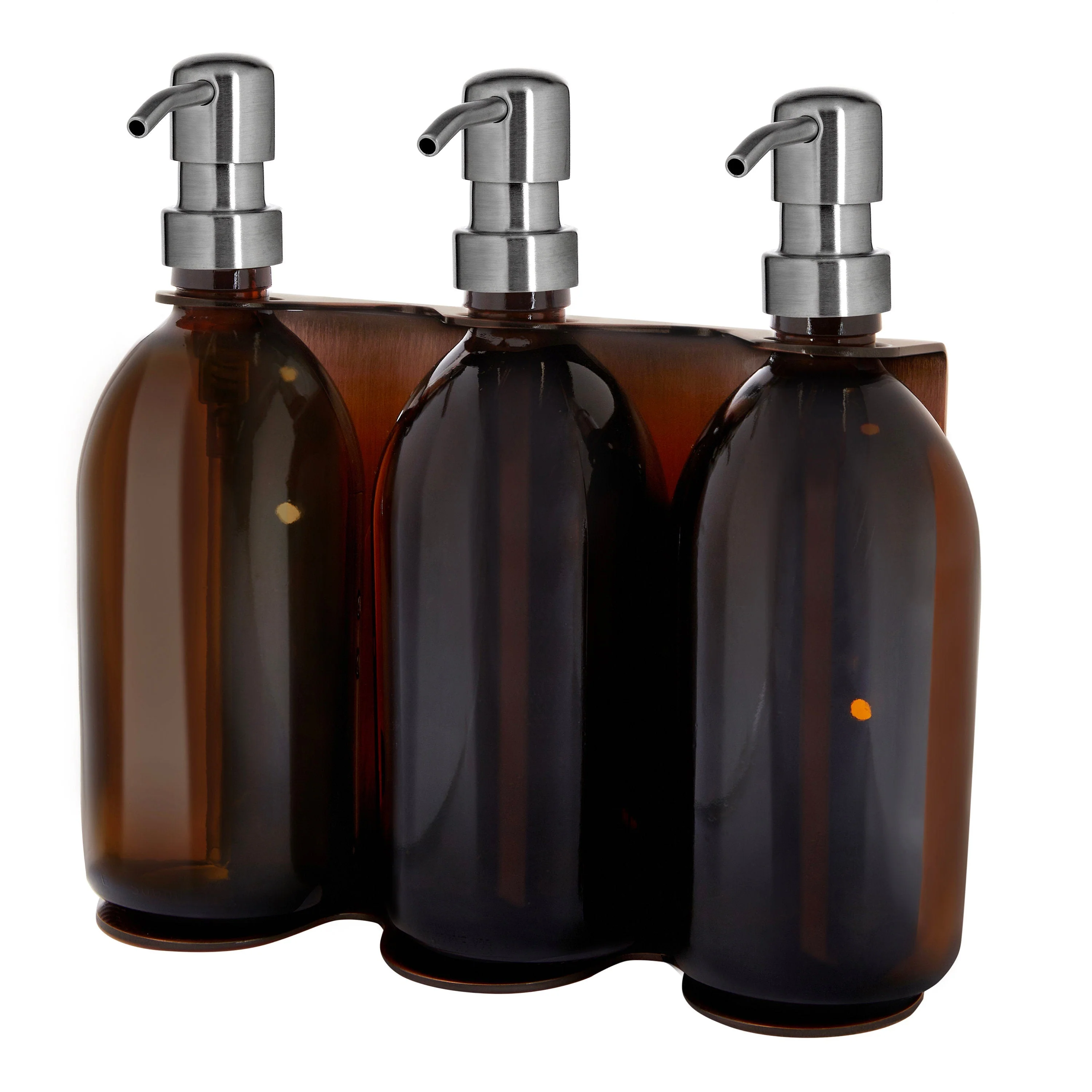 Copper Triple Wall Mounted Soap Dispenser - Image 5